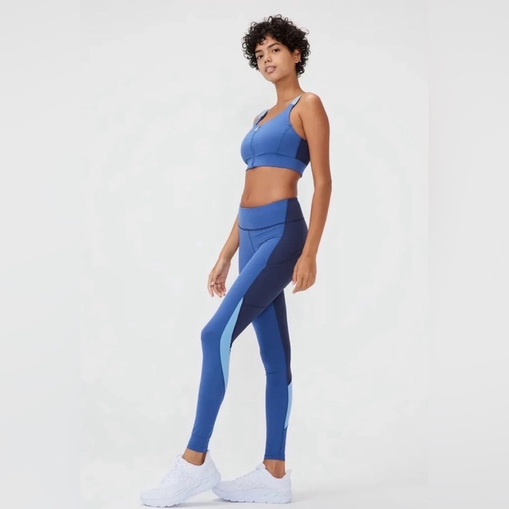 Outdoor Voices Tech Sweat 7/8 Zoom Leggings in Denim/Dark Sky/Morning Blue-Large - Picture 2 of 8